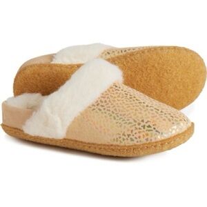 Sorel Nakiska Slide II Faux Fur Slippers Youth Size 7/EU 39 -‎ Ceramic Gum - NWB